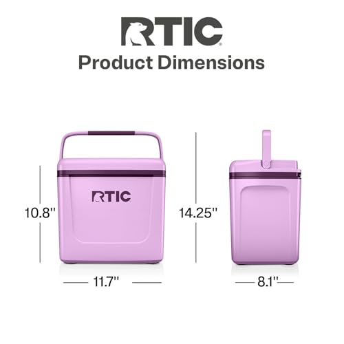 RTIC 8 QT Road Trip Personal Cooler, Small, Compact, Insulated, Portable Ice Chest Box for Food, Drink, Beverage, Beach, Camping, Picnic, Fishing, Boat, 12-Can Capacity - color: Lavender/Plum