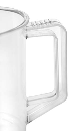 EISCO Measuring Jug, 100ml - TPX Plastic Printed Graduations Chemical Resistant, Autoclavable Short Form Handle with Thumb Grip- Eisco Labs