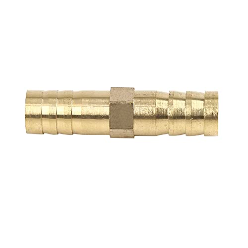 X AUTOHAUX 10mm Brass Barb Hose Fitting Straight Union Connector for Air Water Gas Oil 5pcs - size: 10mm