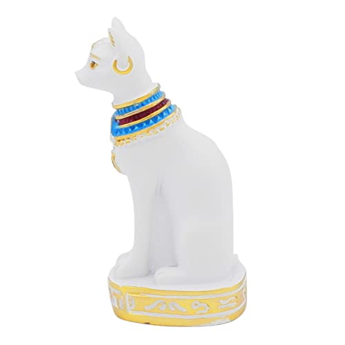 Egyptian Cat Bastet Statue Terrarium Ancient Egypt Reptile Tank Terrarium Decorations Sculpture Figurine Tanks Décor Ornament Aquarium White - color: Bastet White