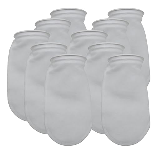ALEGI 10Pack Aquarium Filter Socks 4 inch by 10 Inch Long, 200 Micron - 4 Inch Ring Aquarium Felt Filter Bags - size: 4 by 10 In - 10Pack