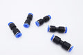 Push to Connect Fitting 4mm Tube OD, Pneumatic Air Water Straight Union Two Way Connector/Coupler (Pack of 5) - size: 4mm - 4mm
