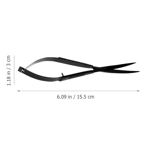POPETPOP 6.1 Inch Curved Aquarium Scissors Water Grass Shears Spring-Loaded Precision Pinch Action for Aquascaping and Small Plant Trimming