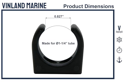 Vinland Marine Boat Stowage Clip for Ø1, Ø1-1/4, Ø1-1/2, Fishing Tool Holder, Fishing Rod Holder Clips, Boat Hook Holder Boat Ladder Clip Boat Paddle Holder Boat Tool Holder - size: For Ø1-1/4"