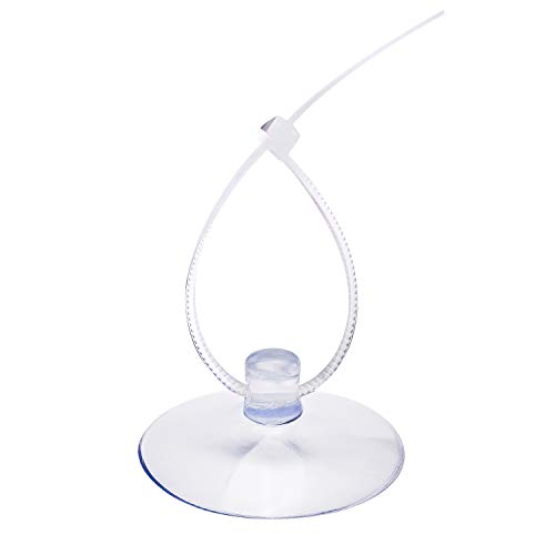 Savita 20 Pcs Aquarium Suction Cups Fish Tank Suction Hooks with Removable Hooks and 40 Adjustable Zip Ties for Aquarium Binding Moss, Plants, Shrimp Nest