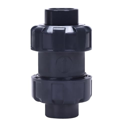 DERNORD 1/2" UPVC True Union Ball Check Valve with Full Port, EPDM Seals, Rated at 200 PSI, 1/2 Inch Socket - size: 1/2 inch