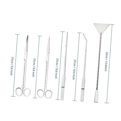 Stainless Steel Aquatic Plant Tools Tweezers Scissors Spatula for Aquarium Aquascaping Fish Tank Care Resistant Ergonomic Design for Easy