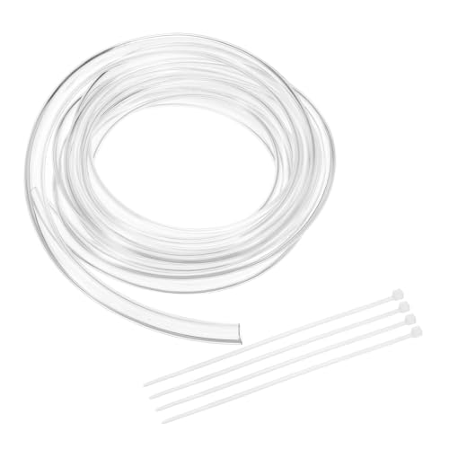 uxcell Flexible PVC Tubing, 7mm ID x 10mm OD - 6.6 Feet Long Clear Vinyl Water Pipe, Lightweight Plastic Hose Water Pipe with Zip Ties for Aquaponics, Air Hose, Irrigation - size: 7mm ID x 10mm OD