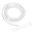 uxcell Flexible PVC Tubing, 7mm ID x 10mm OD - 6.6 Feet Long Clear Vinyl Water Pipe, Lightweight Plastic Hose Water Pipe with Zip Ties for Aquaponics, Air Hose, Irrigation - size: 7mm ID x 10mm OD
