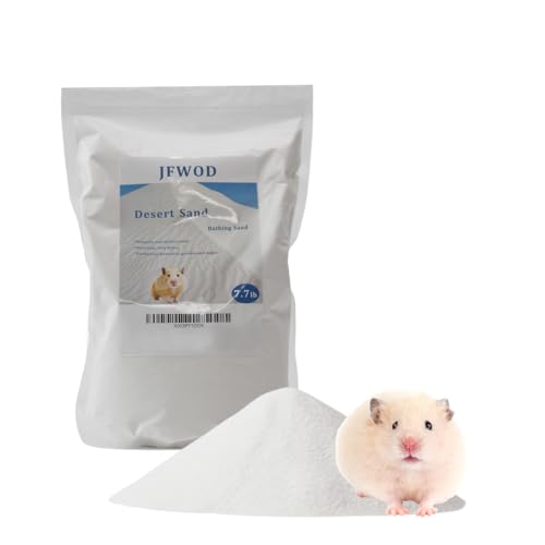Hamster Bath Sand, 7.7lb Dust Free Desert Sand or Potty Litter Sand for Hamster Chinchillas Gerbil Syrian Mice Small Animals - color: White, size: 7.7lb
