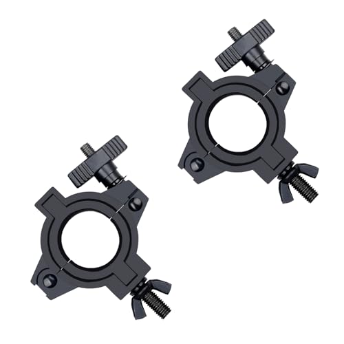 Stage Lighting Truss Clamp, Heavy Duty Mounting Hook for DJ Lights,Lighting O clamp Fit 3 Size Pipe Diameter: 25mm/1inch, 38mm/1.5inch, 50mm/2inc（2 Pack Black） - color: Black-2pack