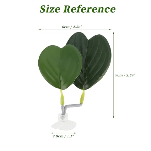 Betta Fish Bed, Betta Leaf Bed, Plastic Betta Heart-Shaped Hammock, Betta Hammock Pad with Suction Cup, Betta Fish Resting Place Betta Fish Supplies Aquarium Decor, Green - color: Green