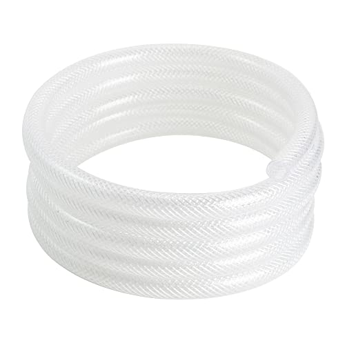 1’’ ID × 1-19/64" OD - 25 ft Clear Braided Hose Plastic Vinyl Tubing, High Pressure Flexible Reinforced PVC Tube for Transfer Water Air Oil, BPA Free & Non-Toxic - size: 1" I.D., style: 25 FT