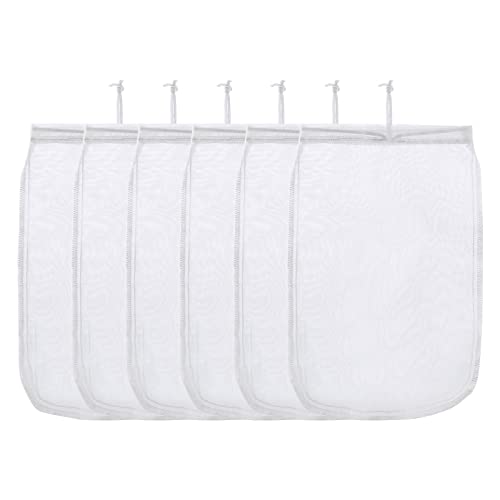 ALEGI Aquarium Filter Media Bag Extra Fine, Reusable 180 Micron Drawstring Mesh Bags for Activated Carbon (12"*8" (6 Pack)) - size: 12"*8" (6 pack)