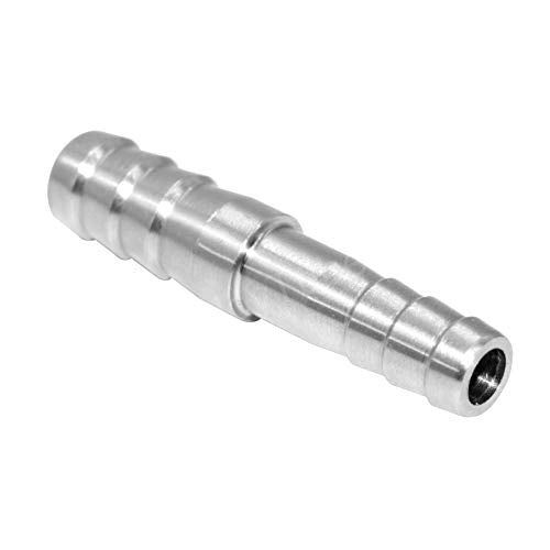Hose Barb Reducer 3/8" to 1/4" Barb Hose ID Stainless Steel Reducing Union Fittings Air Water Fuel (Pack of 6) - size: 3/8" Barb x 1/4" Barb