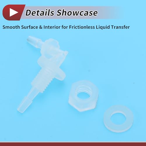 1 Set Aquarium Plastic Hose Barb Fitting 3/32" Hose ID Elbow Connectors Aquarium Tank Air Pump Hose Joints Clear PP - size: 3/32"-M6