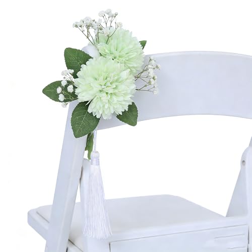 Kimura's Cabin 20Pcs Fake Chrysanthemums Artificial Silk Ball Flowers Faux mums Flower for Spring Wedding Festival Home Table Core DIY Decoration (Light Green) - color: Light Green Colour