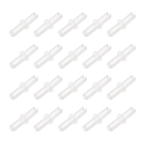 uxcell 120Pcs Aquarium Air Valve Connector Plastic Inline Tubing 3/16"(4.9mm) OD Straight Valves Aquarium Airline Tubing Connector for Fish Tank Pond Air Line