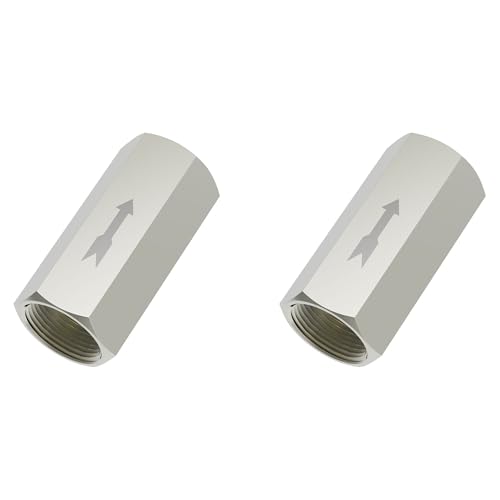 2PCS Air Check Valve 1/8 PT Female Threaded Full Port Check Valve, Nickel-Plated Brass Copper Non Return One Way - size: 1/8 PT