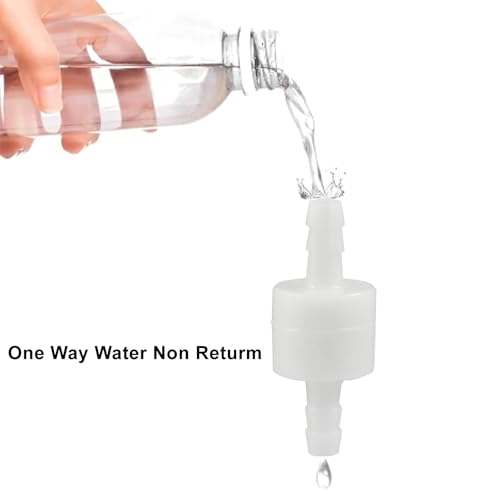1/4" One Way Inline Check Valve 2 Pcs, Non Return Ozone Resistance PVDF Plastic One-Way Fuel Oil Water Gas Pump Air Check Valve - size: 1/4 Inch