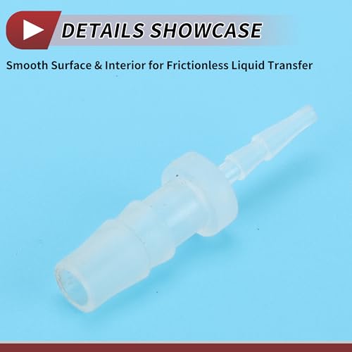 5 Pcs Aquarium Plastic Hose Barb Fitting 1/16" to 3/16" Hose ID Connectors Clear Plastic - size: 1/16"-3/16"