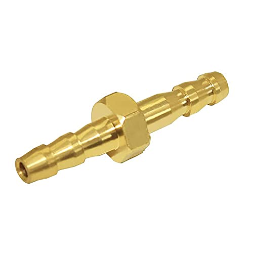 Joywayus Brass Hose Barb 5/32" ID Hex Union Brass Hose Fitting Water/Fuel/Air(Pack of 5) - size: 5/32", style: 5PCS