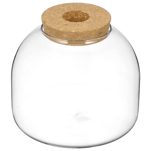 Yardwe Glass Terrarium Jar with Stopper 5.90In Hydroponic Plant Container Miniature Garden Vase Clear Glass Terrarium for Home Office Decoration