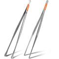 2Pcs 12-inch Kitchen Tweezers for Cooking, Kitchen Tweezer Tongs, Fine Stainless Steel Cooking Utensils Set for Steak, Salad, Pasta, Bacon, Sausage, BBQ, Toast, Aquarium, Silver, Achiwish