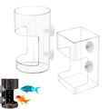 2 Pcs Fish Tank Feeding Tray with Suction Cup, Acrylic Feeding Tube Fish Food Holder, Automatic Fishing Feeder Aquarium Tank Divider Supplies, Breeder Box for Aquarium Accessories (Mix) - color: Mix