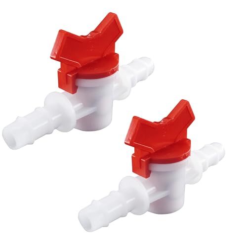 1/2-Inch Drip Irrigation Barbed Valve, Drip Line Ball Valve Shut-Off Plastic Switch Hose Connectors, Drip Irrigation Tubing Parts for Drip Irrigation and Aquariums White, 2PCS - size: 0.5 Inch