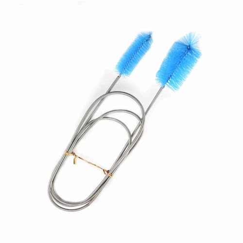 61 Inch Double Ended Tube Cleaner Stainless Steel Spring with Nylon Brush Wire Flexible Aquarium Cleaning Brush for Fish Tank Pipes 9-35mm