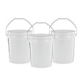 United Solutions 5 Gallon Bucket - 3 Pack, White, Heavy Duty BPA-Free Plastic Bucket, Comfortable Handle, Easy to Clean, Perfect for on The Job, Home Improvement, or Household Cleaning - color: White