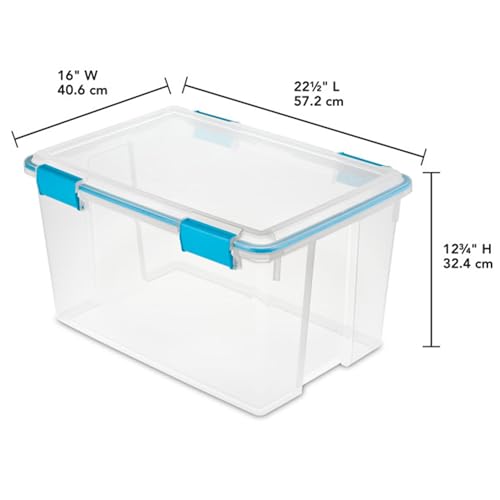 Sterilite 8-Pack Gasket Box, Weather-Resistant Storage Bins with Latching Lids, 54 Quart - Heavy-Duty Organizing Containers for Closet, Bathroom, and Office - size: 54 Quart, style: 8 Pack