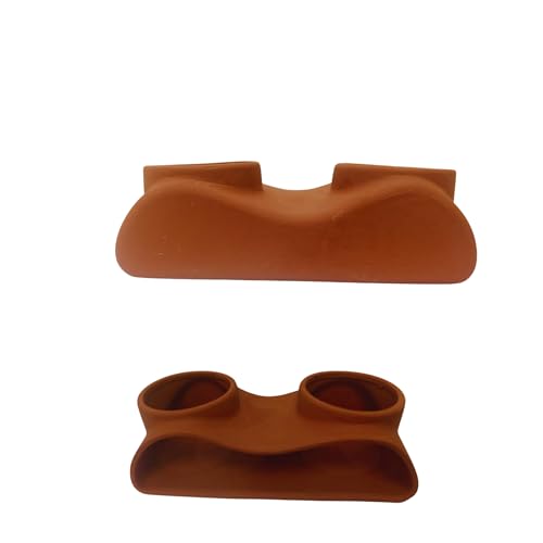 Natural Ceramic Aquarium Cave - Underwater Shelter for Bottom-Dwelling Fish & Shrimp - Clear Observation Design- Two Hole