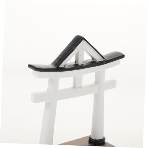 PRETYZOOM Torii Resin Ornaments Mini Pagoda Fairy Gardens Torii Gate Torii Gate Sculpture Aquarium Torii Gate Decoration Miniature Shrine Ornament Miniature Garden Bridge Statues White - color: White, size: 10.00X8.50X2.90CM