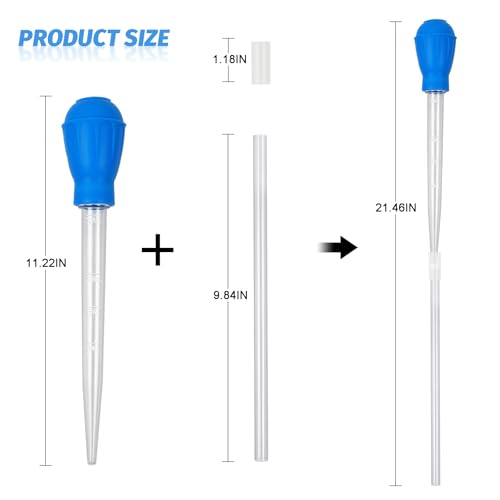 Aquarium Cleaning Dropper, 30ml Aquarium Cleaning Waste Remover, Aquarium Gravel Cleaning Straw, Blue