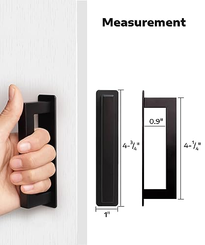 RVPEKUPE Adhesive Cabinet Handles Stick on Handle Self Stick Sliding Shower Door Handle 4-3/4" Black 2-Pack - size: Overall Length 4-3/4"