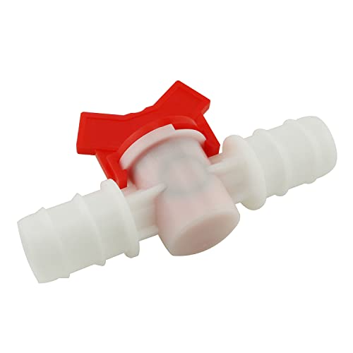 DGZZI Barbed Ball Valve 2PCS 3/4-Inch ID in-Line Ball Valves Shut-Off Switch Hose Barb Connectors with Hose Barb for Drip Irrigation and Aquariums White - size: 3/4inch