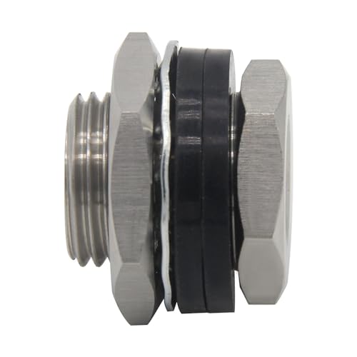 Stainless Steel Bulkhead Fitting 3/8" NPT Female Bulked Coupler Thru-Bulk Tank Fitting Connector (Pack of 2) - size: 3/8" NPT Female to 1.14" Length