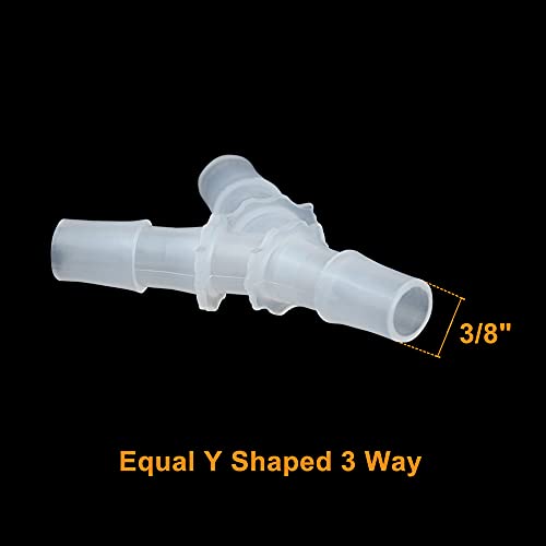 Feelers 3/8" Plastic Hose Barb Tee Fitting 10 Pack, Equal Barbed Y-Shaped 3-Way Connector, Tube Splicer Union Adapter for Air Line, Fuel Line, Water Hose - size: 3/8 Inch, style: 10pcs-Y Shaped