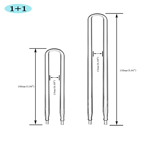 Glass U Shape Tube for Aquarium Air Pump Fish Tank Aquarium CO2 Diffuser Connect Tube 2PCS - size: Glass