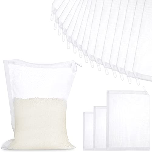 Shappy 15 Pcs 3 Sizes Aquarium Filter Mesh Bags 150 Micrometer Fine Filter Fish Tank Media Bags with Zipper for Activated Carbon Biospheres Ceramic Rings, 4 x 6 Inch, 7.9 x 6 Inch, 7.9 x 11.8 Inch