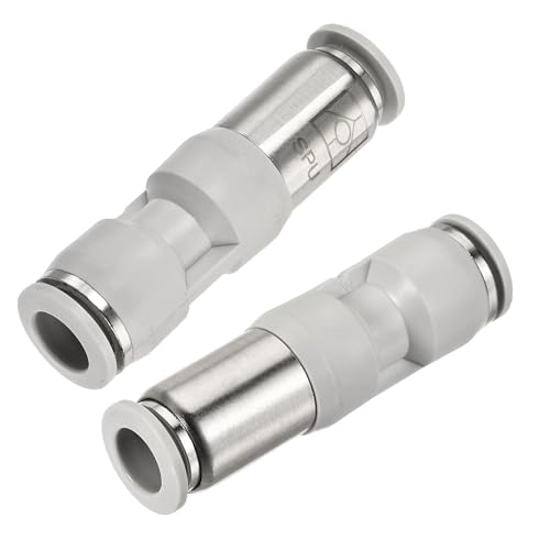 2PCS Pneumatic Check Valve, 6mm Inner Dia. Non Return Check Valve, Straight One Way Valve Push to Connect Quick Connector for Vacuum Air Compressor Pump