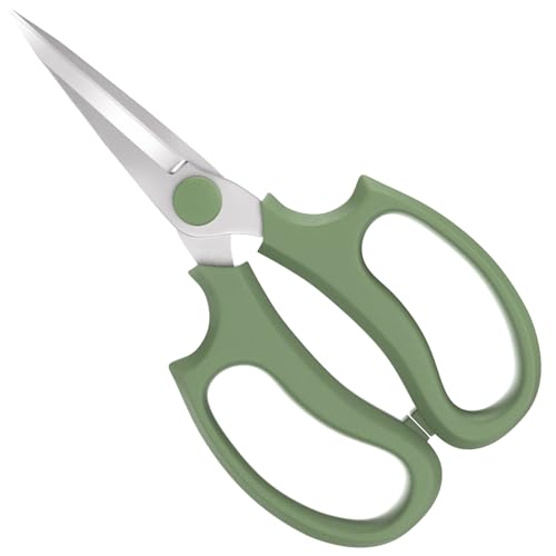 Housolution Flower Scissors, Strong Floral Shears, Premium Steel Pointed Garden Pruning Shears Floral Fruits Leaf Scissors Hand Pruner Snip Trimming Tool for Gardening Flower Arrangement,Avocado Green - color: Pointed-avocado Green, size: 1 Pack