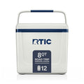 RTIC 8 QT Road Trip Personal Cooler, Small, Compact, Insulated, Portable Ice Chest Box for Food, Drink, Beverage, Beach, Camping, Picnic, Fishing, Boat, 12-Can Capacity - color: Cool Grey & Navy