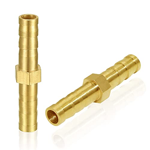 Joywayus Brass Hose Barb 5/16" ID Hex Union Brass Hose Fitting Water/Fuel/Air (Pack of 10) - size: 5/16", style: 10PCS