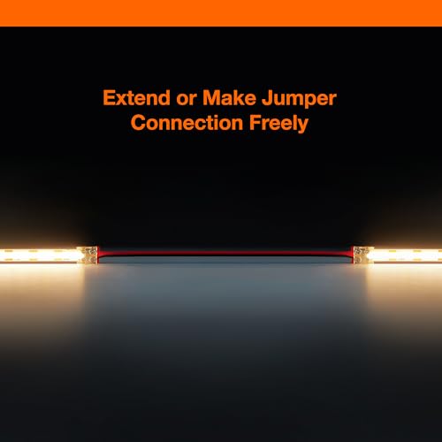 2-Pin Solderless Jumper Connectors for 10mm LED Strip Lights, with Pre-Installed 6'' 20AWG Wire and 3M VHB Adhesive, Screw Down Splitter Connectors for Quick, Secure Connection (Pack of 10) - style: Jumper Connector