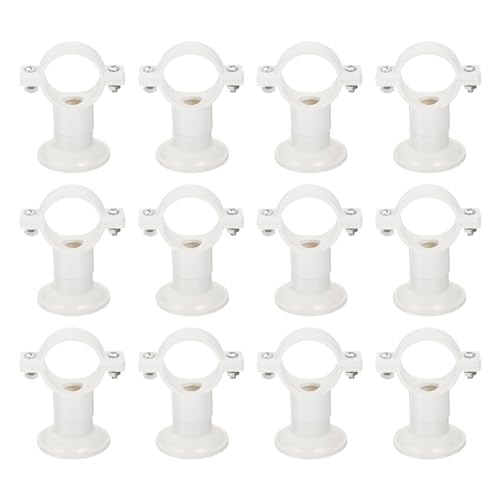 uxcell 12Pcs PVC Water Pipe 32mm Clamps Clips with Base, Fit for 32mm/1.26" OD Tubing Hose Hanger Support, Plastic Pipe Hanger Clamp Water Pipe Support