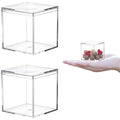 Acrylic Candy Box 2Packs Clear Boxes with Lids Acrylic Display Square Cubes Lucite Boxes for Birthday Party Favor - size: 2.2 x 2.2 x 2.2 Inch