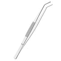 8 Inch Stainless Steel Tweezers with Curved Pointed Serrated Tip, Perfectly Aligned, 3/64 Inch Thickness Stainless Steel, Multipurpose Daily Garden Home Lab Craft Repairing Tool